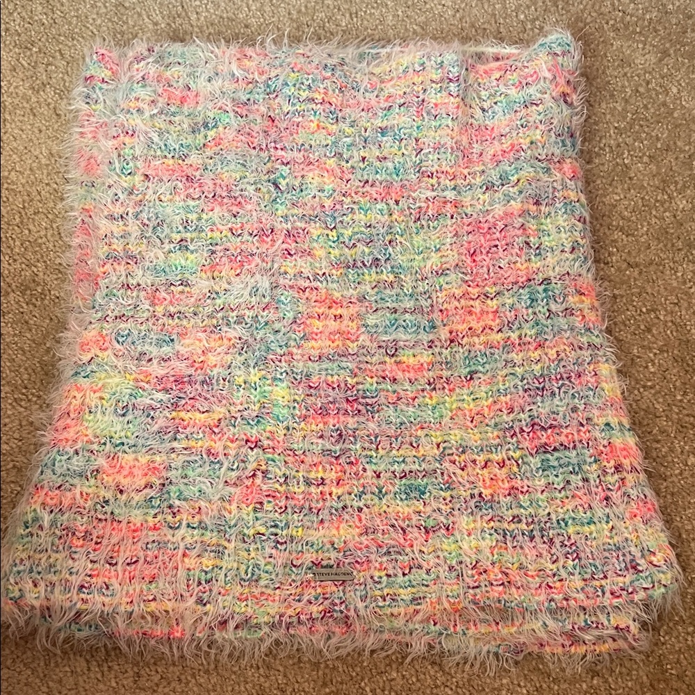 Colorful pastel Steve Madden Infinity scarf.